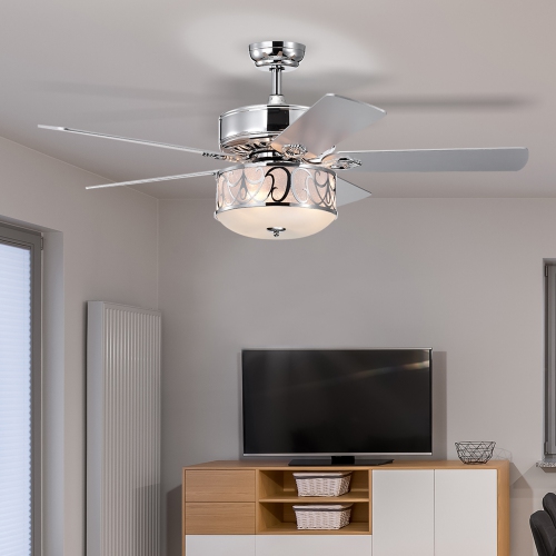Costway 52" Ceiling Fan W/Light Reversible Blade Adjustable Speed Remote Control