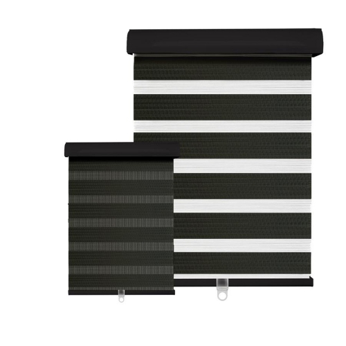Hauz 6484WDCOFCD - 64 '' x 84'' abat-jour de fenêtre à lamelles alternatives, sans fil, chêne foncé grain de bois