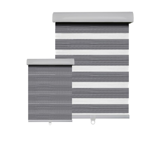Hauz 4884WDGRYCD - 48 '' x 84'' Store de fenêtre à lamelles alternatives, sans fil, gris grain de bois