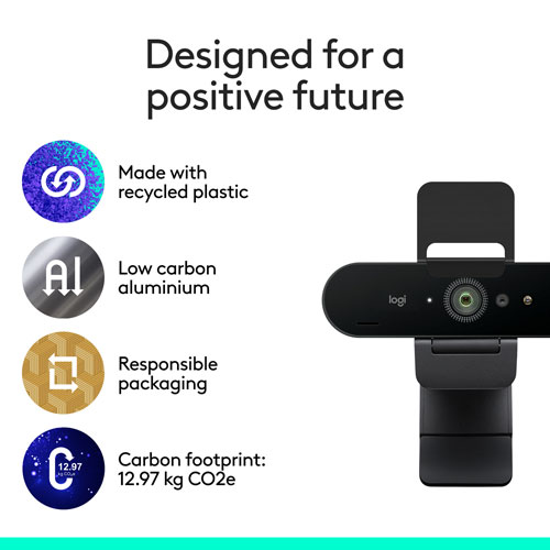 Logitech Brio 4K Pro Webcam with HDR & Noise-Cancelling Mics