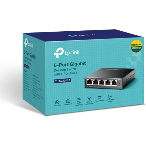 TP-Link – Commutateur PoE Gigabit à 5 ports 4 ports PoE @56W, ordinateur de bureau, prêt à l’emploi