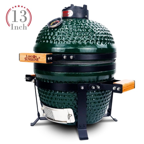 London Sunshine Ceramic Kamado Charcoal BBQ Griller - 13 inch Cadet Series