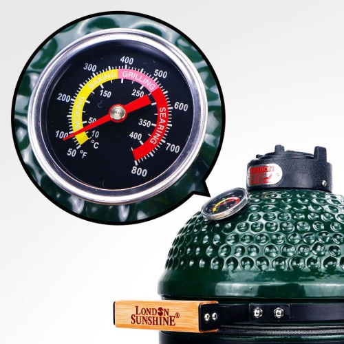 London Sunshine Ceramic Kamado Charcoal BBQ Griller - 13 inch Cadet Series