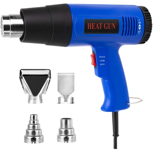 ISTAR 1800W 110V Dual Temperature Heat Gun Portable Hot Air Gun w/4 Nozzles for Heat Shrink Tubing, Wrapping Drying Painting Blue