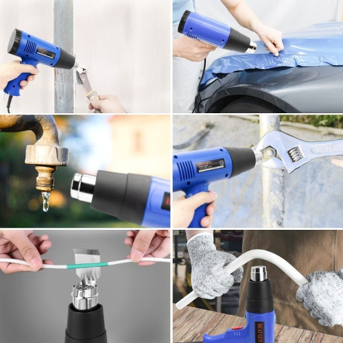 ISTAR 1800W 110V Dual Temperature Heat Gun Portable Hot Air Gun w/4 Nozzles for Heat Shrink Tubing, Wrapping Drying Painting Blue