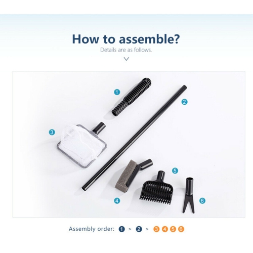 ISTAR 4 in 1 Aquarium Fish Tank Cleaning Tools Functional Long Handle Clean Brush for Fish Tank Cleaning