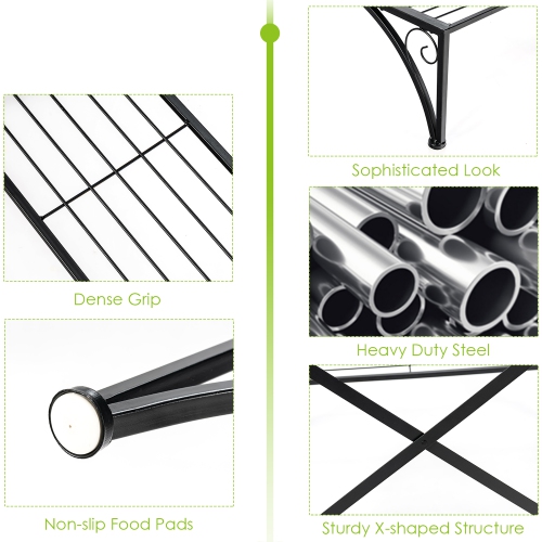 Costway Plant Rack 3-Tier Metal Plant Stand Garden Shelf Stair Style Decorative