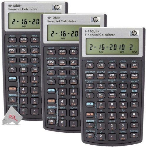 HP  Three 10Bii+ Financial Calculator In Black