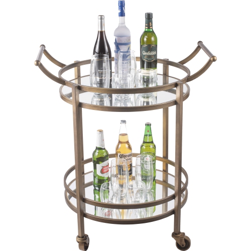 Spura Home Two Tier Round Bar Table in Bronze Color 30X24X36H
