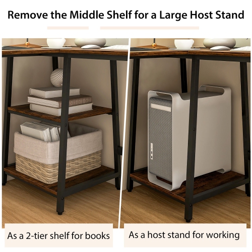 Gymax L Shaped Corner Computer Desk Study Table w/Storage Shelves