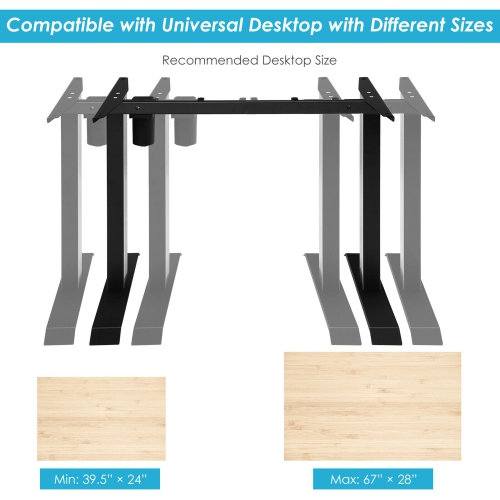 Gymax Electric Sit to Stand Adjustable Desk Frame w/ Button Controller