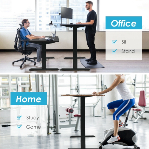 Gymax Electric Sit to Stand Adjustable Desk Frame w/ Button Controller