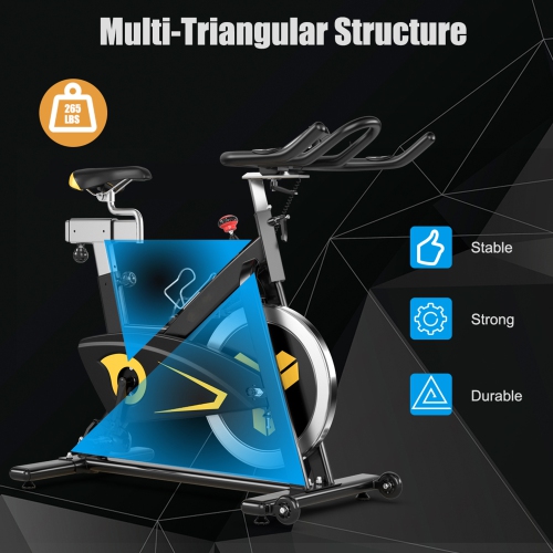 Gymax Belt Drive Stationary Bike Indoor Magnetic Exercise Bike Cardio Fitness