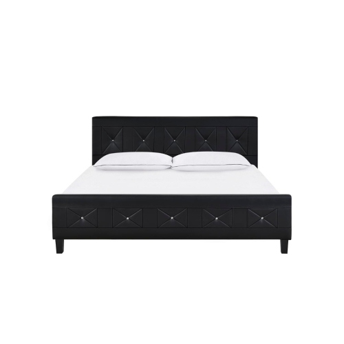 Aerys King Size Upholstered Platform Bed, King Bed Frame, Black