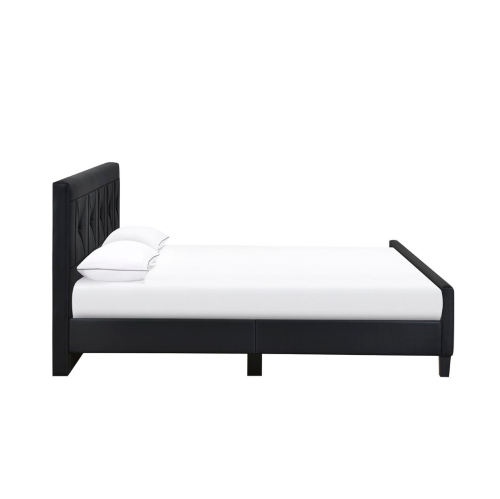 Aerys King Size Upholstered Platform Bed, King Bed Frame, Black