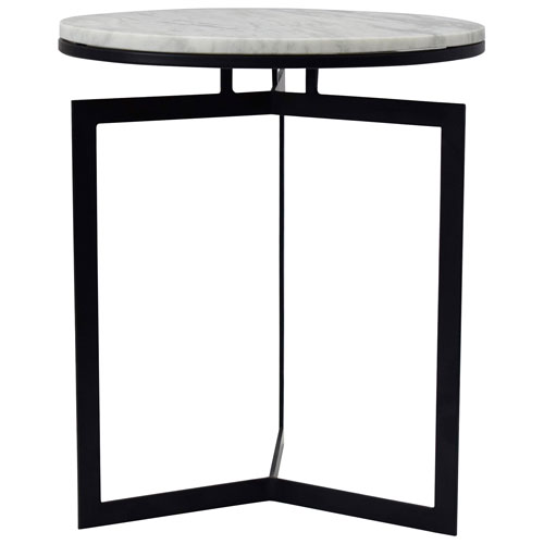 Taryn Contemporary Round Accent Table - Large - White