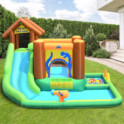 Costway Bountech Inflatable Waterslide Bounce House Climbing Wall without Blower