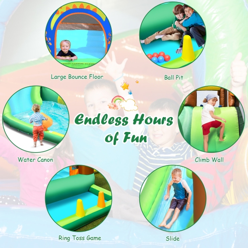 Costway Bountech Inflatable Waterslide Bounce House Climbing Wall without Blower