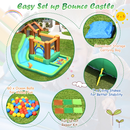 Costway Bountech Inflatable Waterslide Bounce House Climbing Wall without Blower