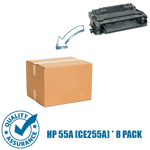 Printer Pro™ Compatible Replacement for 8 Pack HP 55A/hp55a/ce255a/55a Black Toner Cartridge for HP Printer LaserJet Enterprise MFP M525 P3015 M521