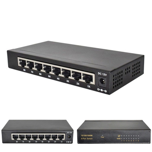8-Port Gigabit Ethernet Switch Hub Internet Splitter 10/100/1000Mbps