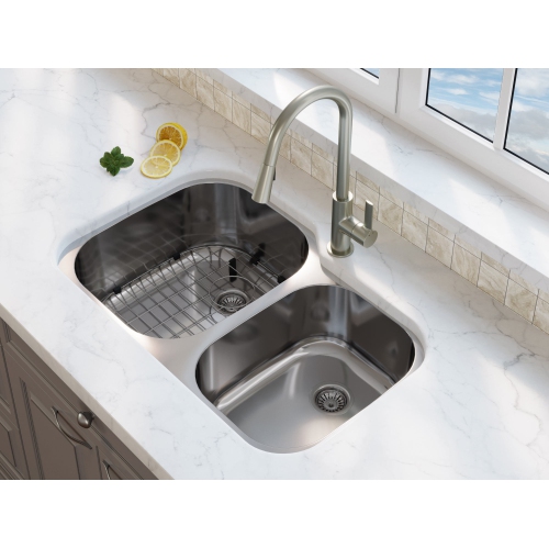 Ancona Aria Pull-Down Single Handle Dual Spray Faucet in Brushed Nickel