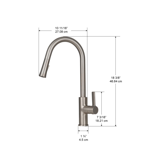 Ancona Aria Pull-Down Single Handle Dual Spray Faucet in Brushed Nickel