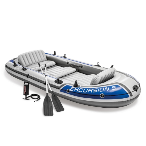 Intex 68324 Excursion 5 Set Inflatable Boat with Oars and Pump