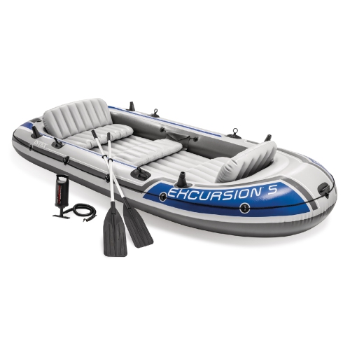 Intex 68324 Excursion 5 Set Inflatable Boat with Oars and Pump