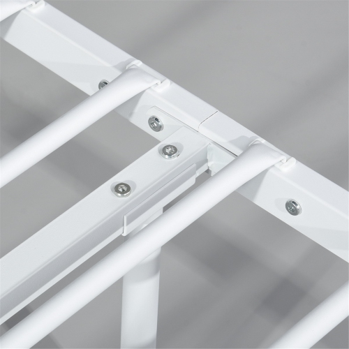 FurnitureR White Twin Size,Mattress Foundation Bed Frames with Special Headboard and Footboard Sturdy Metal Platform Frame Assemble Easily Mattress