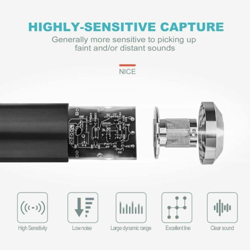 Condenser Microphone Bundle Kit Studio Audio Recording with Adjustable Arm Stand