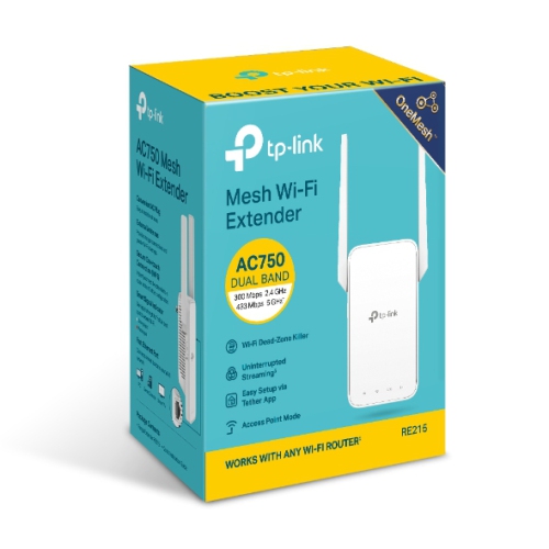 TP-Link RE215 AC750 Mesh Wi-Fi Dual Band Range Extender
