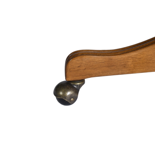 FurnitureR Bankers Chair Desk Chair Office Chair Solid Wood Frame with Faux Leather Upholstery Classical Round Backrest for Home Office