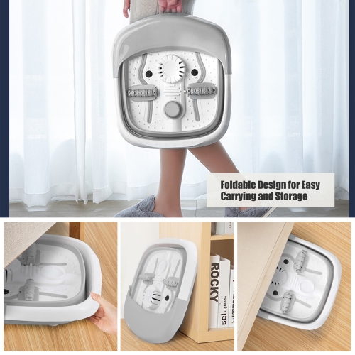 Costway Foldable Foot Spa Bath Motorized Massager w/ Bubble Heat Red Light Stress Relief