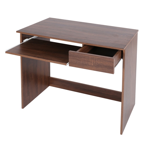 HOMY CASA Small Computer Desk Organizers Writing Standing Desk with Drawer Office Table with Drawer for Home Office Laptop Desk Collection, Walnut