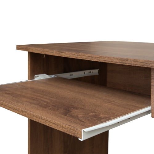 HOMY CASA Small Computer Desk Organizers Writing Standing Desk with Drawer Office Table with Drawer for Home Office Laptop Desk Collection, Walnut