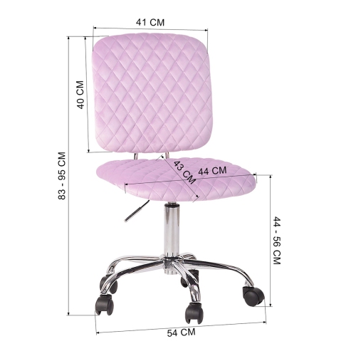 FurnitureR Office Chair Ergonomic Computer Task Desk Chair Armless Mid Back Pink Velvet Upholstery Height Adjustable for Home Offcie