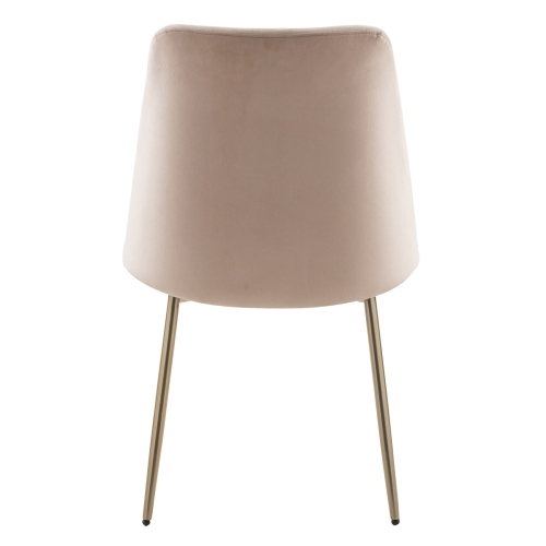 FurnitureR Set of 2 Dining Chairs Desk Chair Mid Back Velvet Upholstered Side Chairs Comfort Soft Padded Seat with Metal Legs for Dining Room