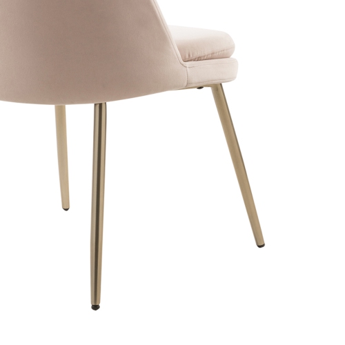 FurnitureR Set of 2 Dining Chairs Desk Chair Mid Back Velvet Upholstered Side Chairs Comfort Soft Padded Seat with Metal Legs for Dining Room