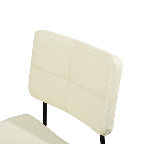 HOMY CASA Industrial Dining Chairs Set of 2, Beige Dining Room Chiars,Side Chairs Ergonomical Comfort Faux Leather Upholstery for Dining Room