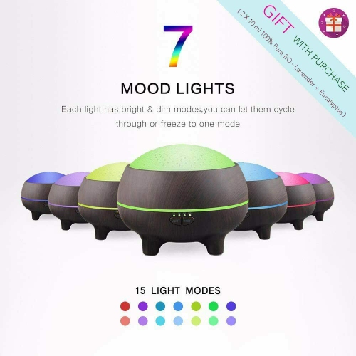 Essential Oil Diffuser Humidifier with Bluetooth Speaker Pure Aromatherapy LED