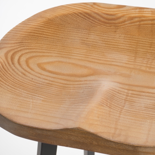 Silas Antique Pinewood Swivel Barstool, Natural Finish