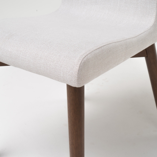 Orrin Light Beige Fabric/ Walnut Finish Dining Chair