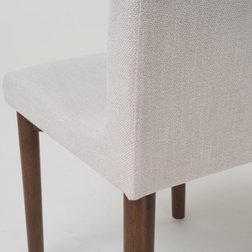 Orrin Light Beige Fabric/ Walnut Finish Dining Chair