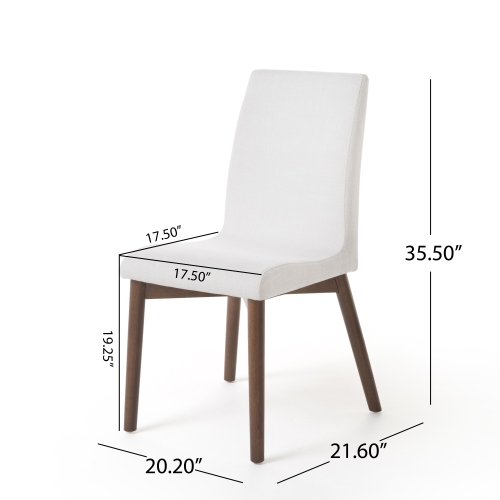 Orrin Light Beige Fabric/ Walnut Finish Dining Chair