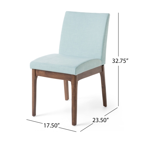 Kwame Mint Fabric/ Walnut Finish Dining Chair