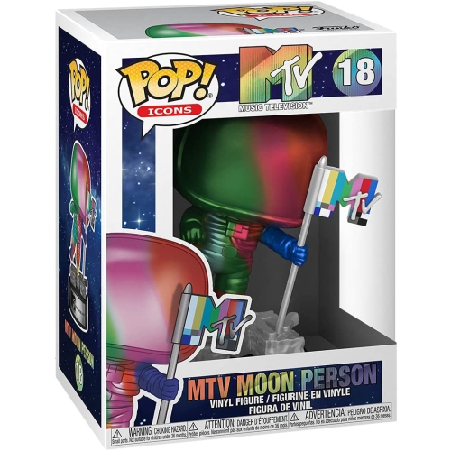 Pop Icons MTV 3.75 Inch Action Figure - MTV Moon Person Rainbow #18