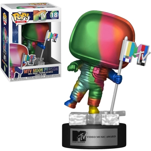Pop Icons MTV 3.75 Inch Action Figure - MTV Moon Person Rainbow #18
