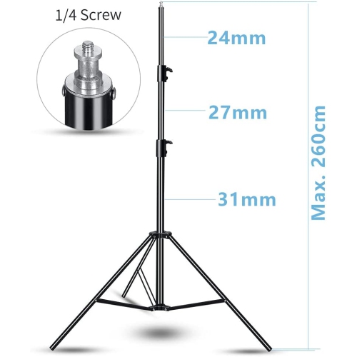 Duramex 8.5' Heavy Duty Aluminum Alloy Photography Studio Light Stands for Video, Portrait and Lighting