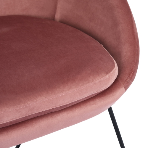 FurnitureR Accent Chair Armchair Fashion Velvet Fabric Upholstery Accent Chairs for Living Room Bedroom,Rose